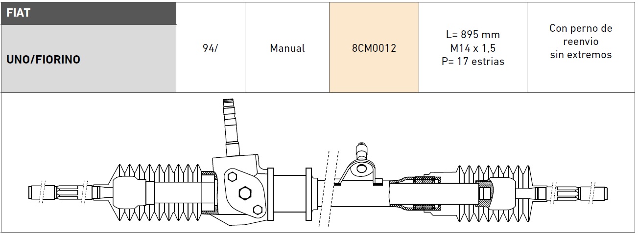 CREM FIAT DUNA UNO / FIORINO 14MM C/S 92/...