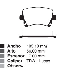 PAST VW GOLF V (TODOS) / PASSAT CC 06/... / VENTO (TODOS)  /  AUDI A4 / A3 / A6 04/... /  Q7  Y ALLRODE .../06 (VC)  TRAS